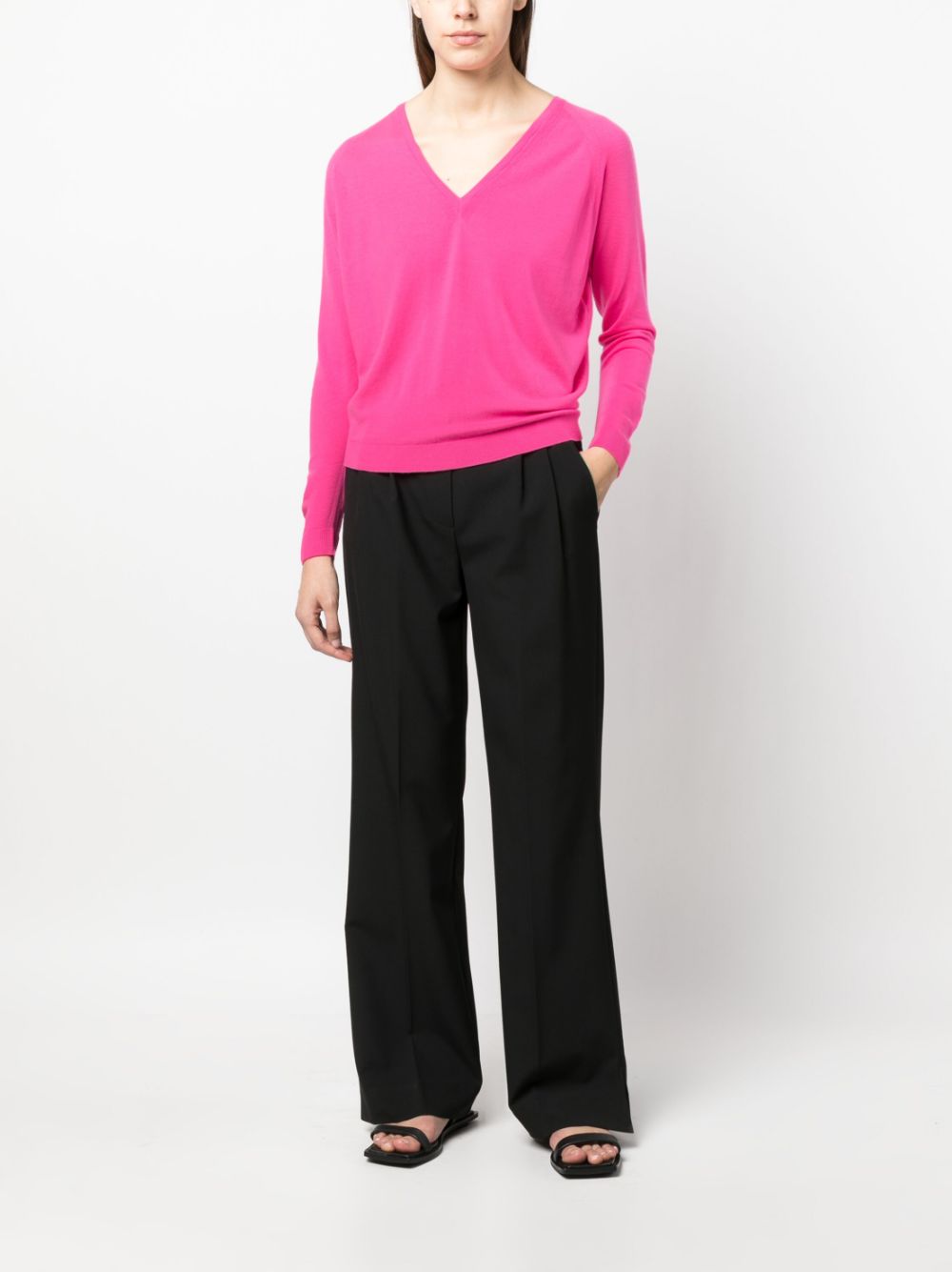 Semicouture V-neck long-sleeve jumper - Roze