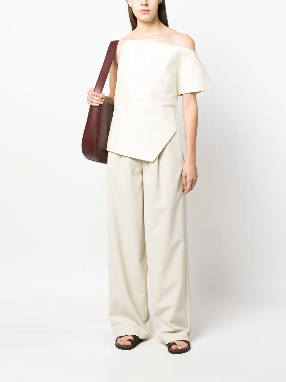 Semicouture pleat-detailing flared trousers - Beige