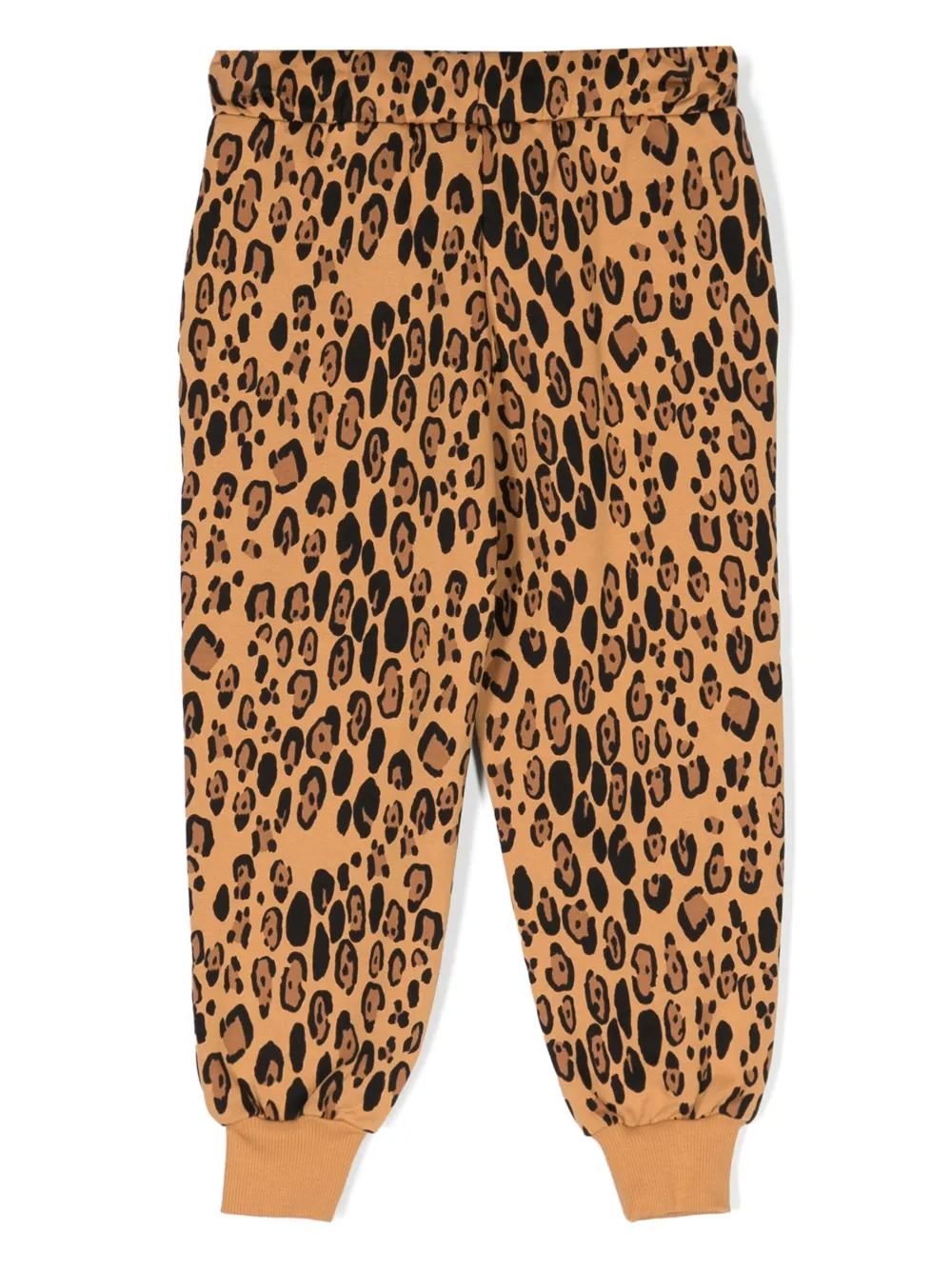 Shop Mini Rodini Leopard-print Cotton Track Pants In Brown