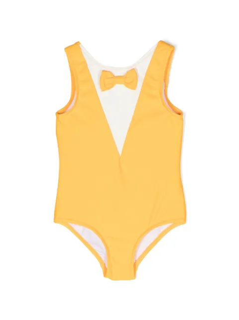 Mini Rodini contrasting bow-detail swimsuit