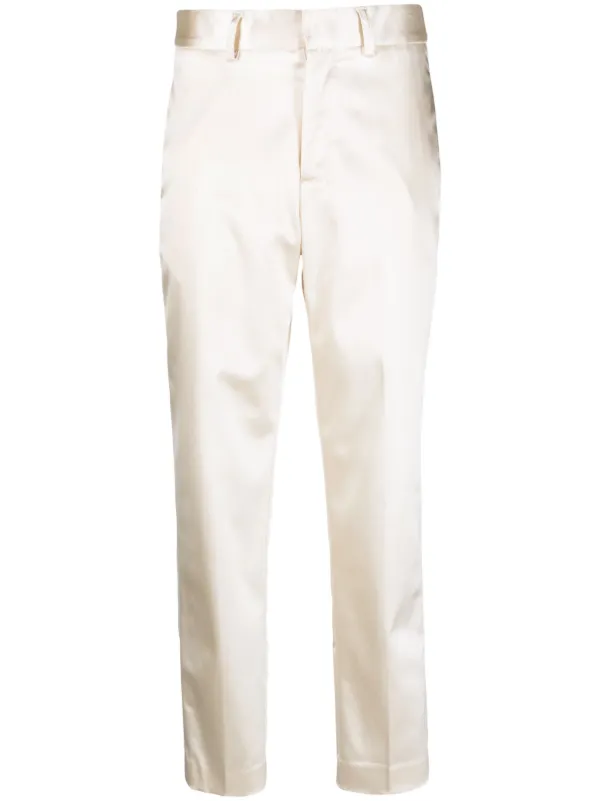 Satin tapered trousers cheap
