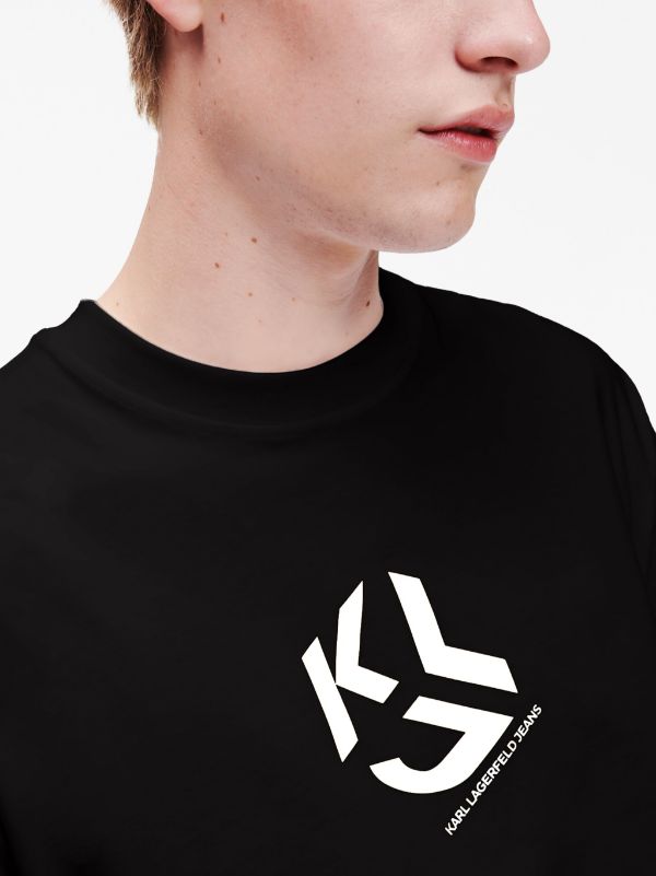 Karl Lagerfeld Jeans logo-print Organic Cotton T-shirt - Farfetch