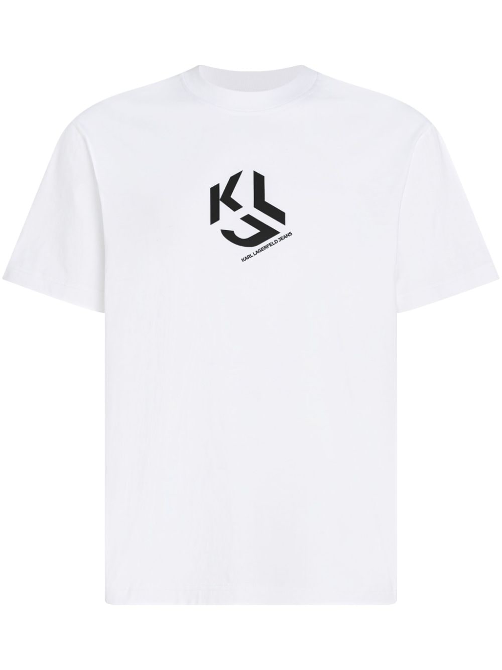 Karl Lagerfeld Jeans T-shirt van biologisch katoen met logoprint Wit