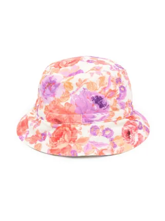 Zimmermann Floral Cap in Pink and Teal The Vacationer - Floral Rope Cap | Imperial Headwear main image 4