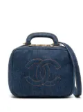 CHANEL Pre-Owned 1997 CC stitch denim cosmetic handbag - Blue