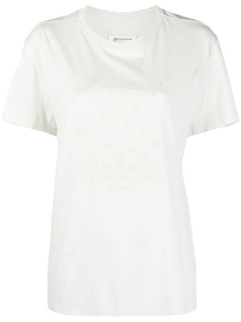 Maison Margiela Numbers-embroidered cotton T-shirt Women