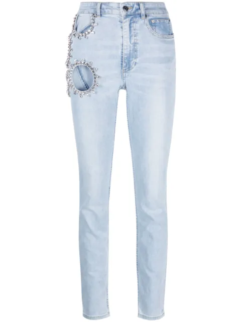 AREA jeans con detalles de cristal