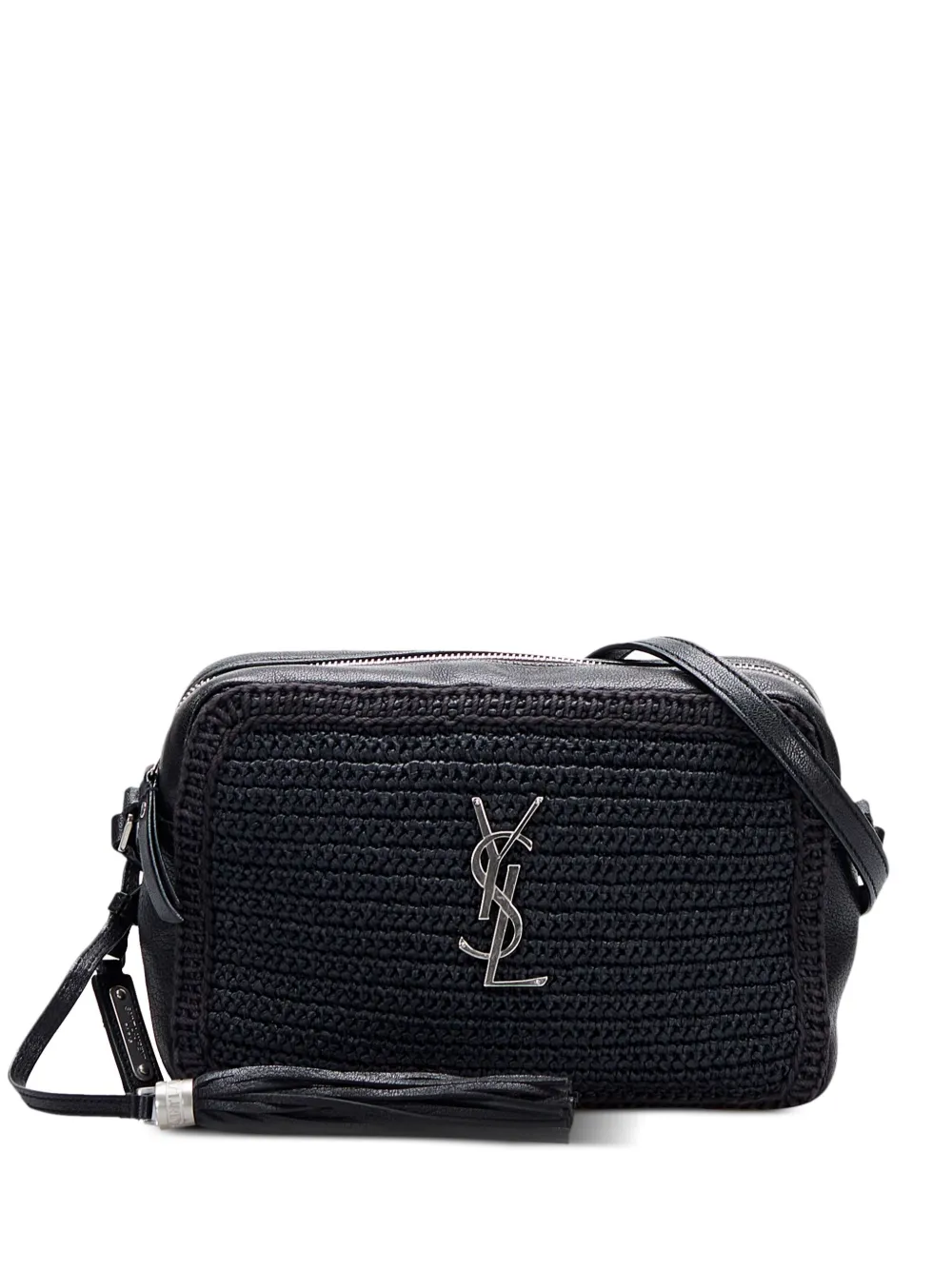 Preowned Saint Laurent Lou Lou Raffia Camera Bag In Black ModeSens