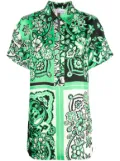 RED Valentino botanical-print silk blouse - Green