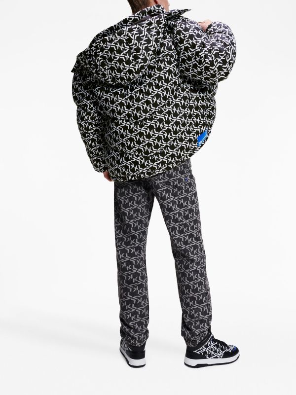 Karl Lagerfeld Jeans monogram-pattern Puffer Jacket - Farfetch