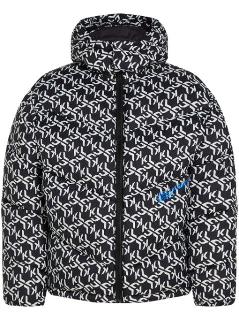 Karl Lagerfeld Jeans monogram-pattern padded jacket