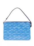 Moreau monogram-print clutch bag - Blue