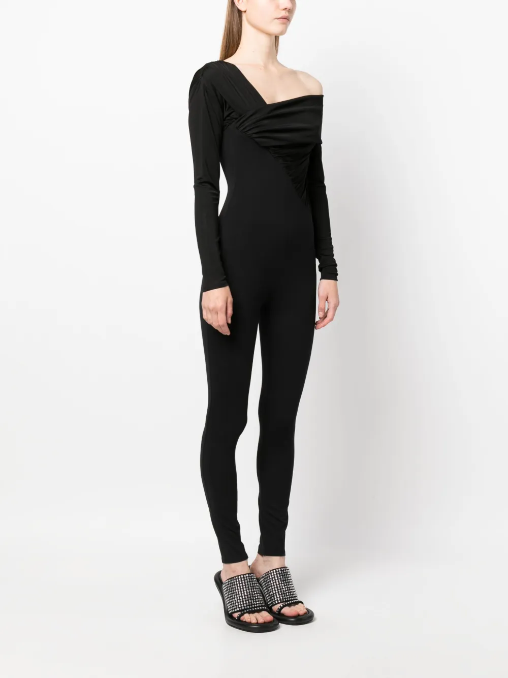 V:pm Atelier Moon Ruched Jumpsuit In Black