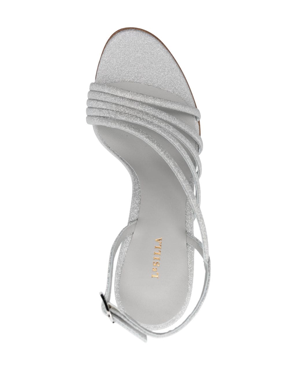 Shop Le Silla 115mm Metallic Leather Sandals In Silver