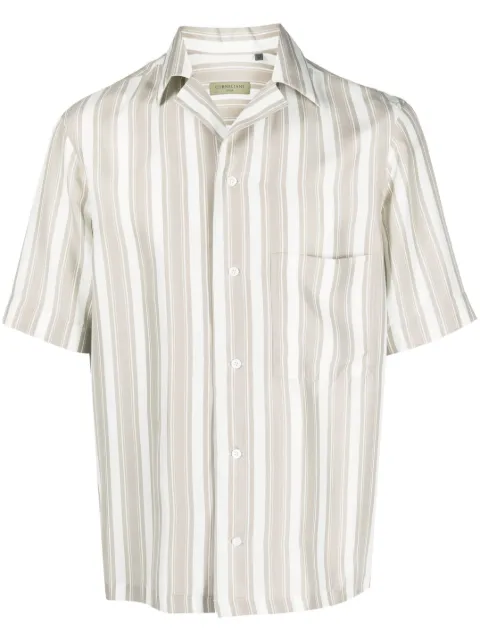 Corneliani stripe-print short-sleeved shirt