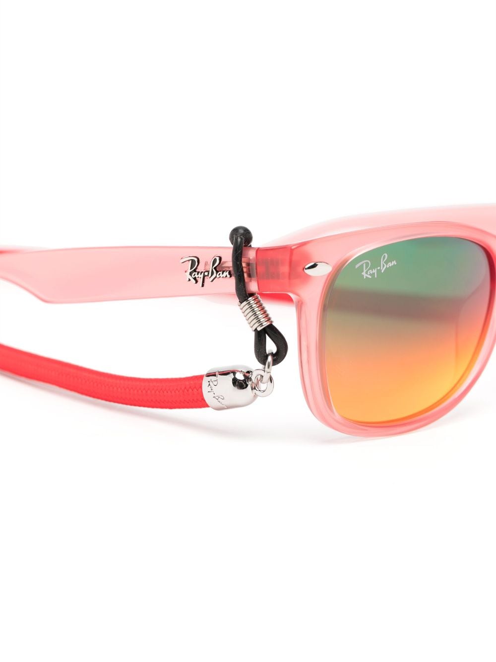 Shop Ray-ban Junior Wayfarer-frame Mirrored Sunglasses In Red