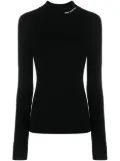 Karl Lagerfeld logo-embroidered roll-neck jumper - Black