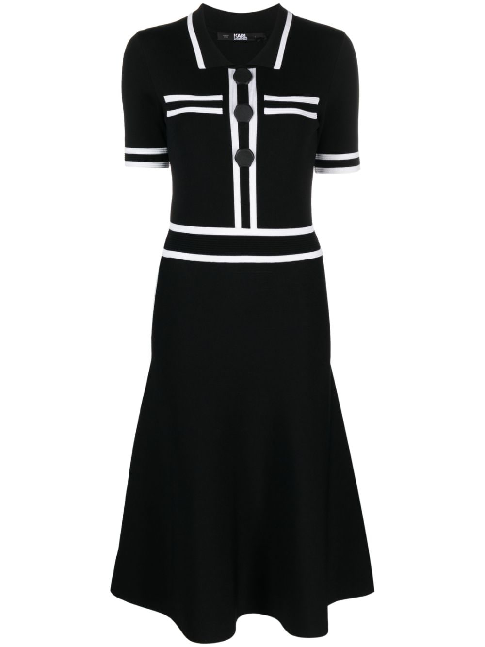 Karl Lagerfeld contrasting-trim Knit Dress - Farfetch
