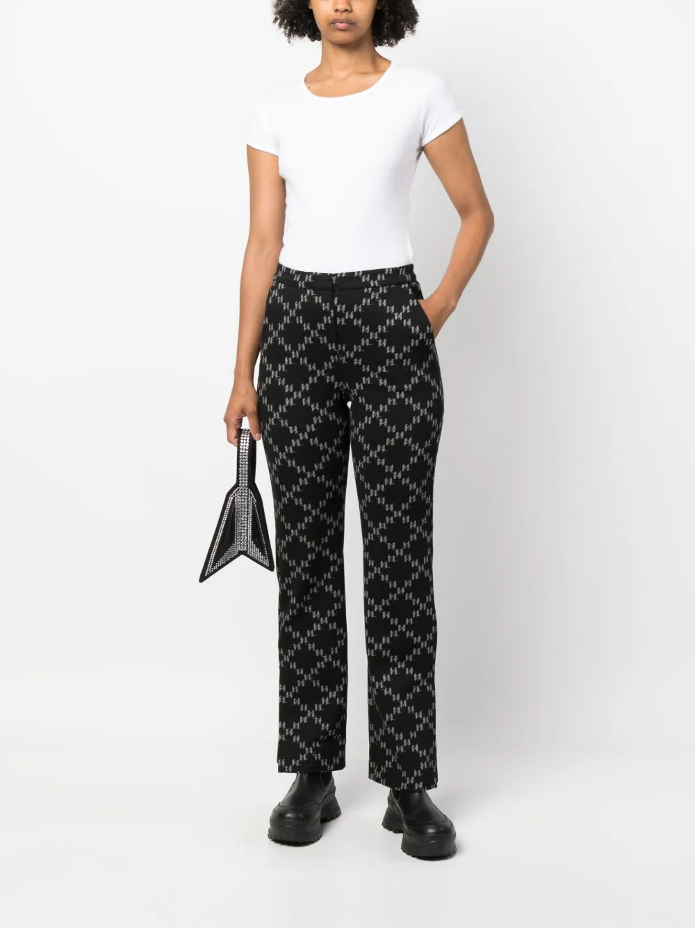 Karl Lagerfeld Broek met jacquard - Zwart
