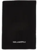 Karl Lagerfeld K/Essential ribbed-knit scarf - Black