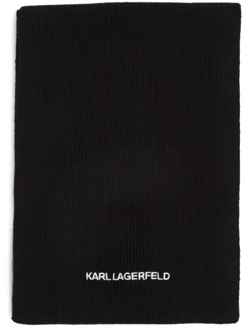 Karl Lagerfeld K/Essential ribbed-knit scarf