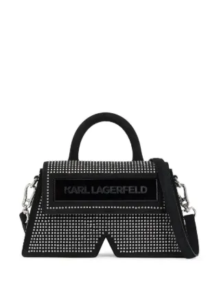 Karl Lagerfeld IKON K crystal embellished Crossbody Bag Black FARFETCH