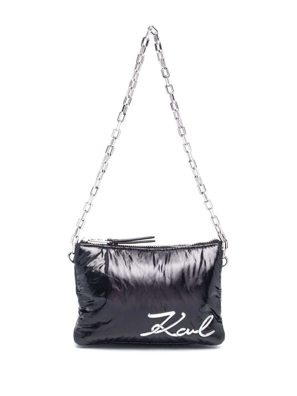 Karl Lagerfeld signature-detail shoulder bag - Black