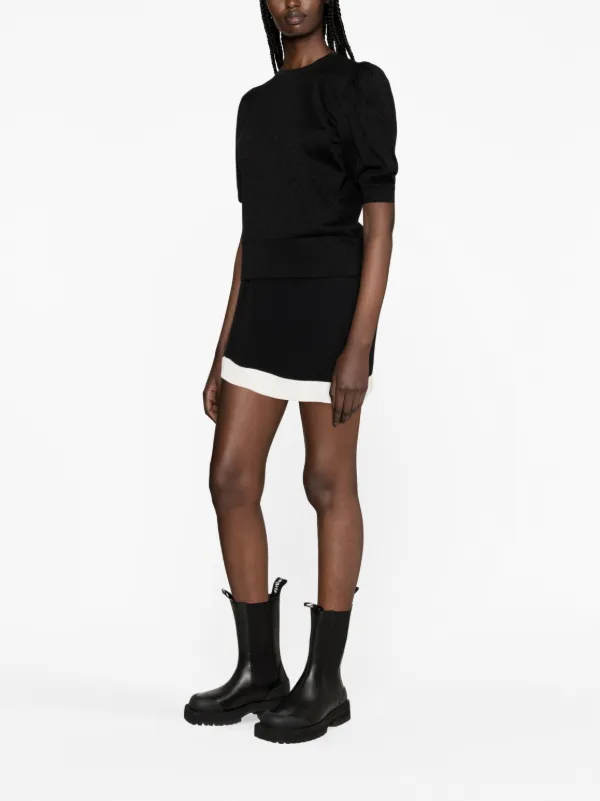 ルミエラブ Karl Lagerfeld half-sleeved Lurex Top | Black | FARFETCH