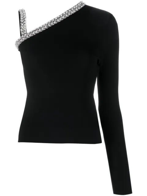 Karl Lagerfeld faux-pearl one-shoulder top