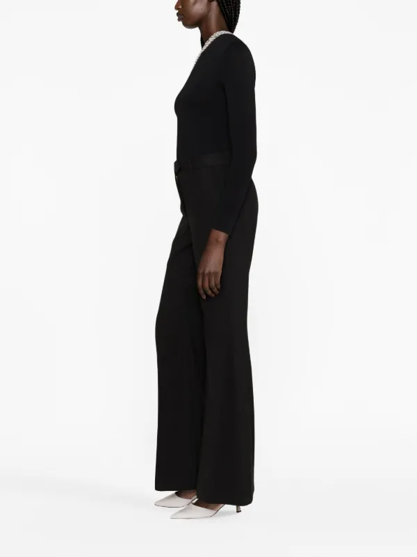 Karl Lagerfeld faux-pearl one-shoulder Top | Black | FARFETCH