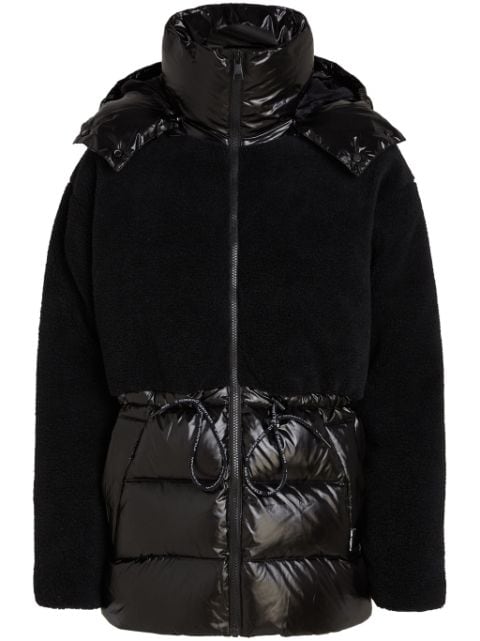 Karl Lagerfeld hooded panelled puffer jacket