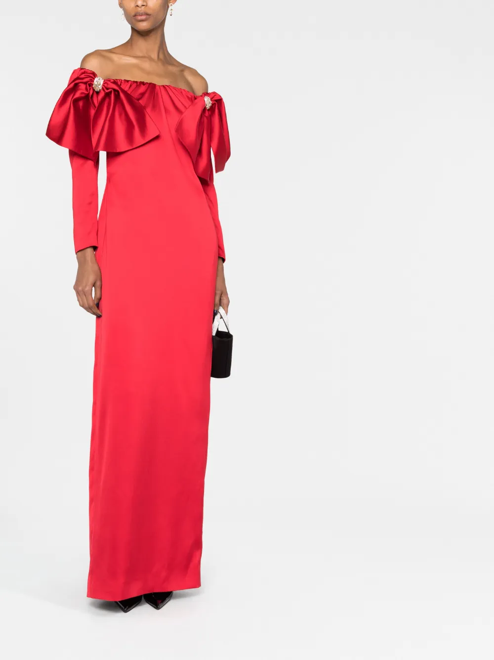 V:PM ATELIER Off-shoulder avondjurk - Rood