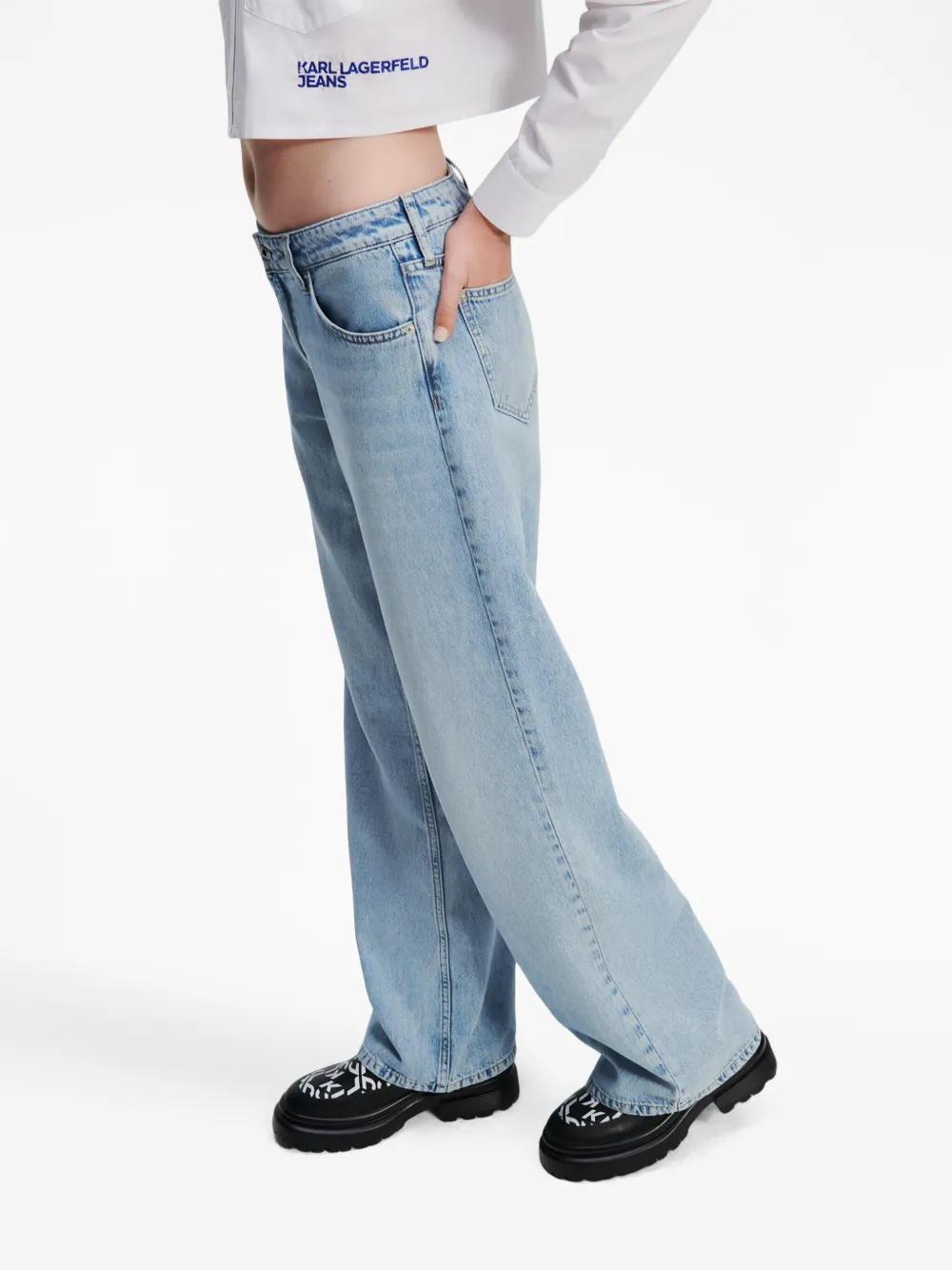 Karl Lagerfeld Jeans ミッドライズ ワイドジーンズ - Farfetch