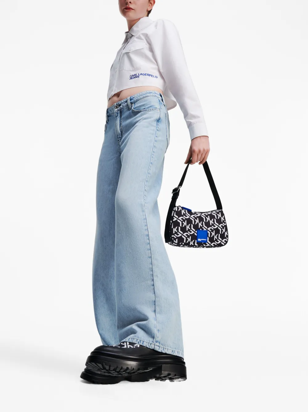 Image 2 of Karl Lagerfeld Jeans mid-rise wide-leg jeans