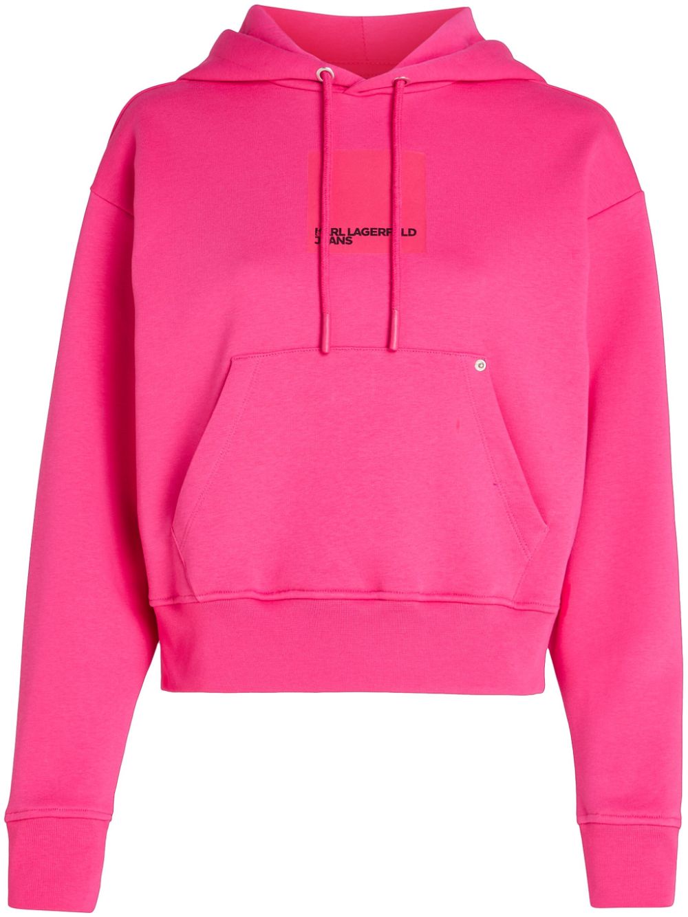 logo-patch drawstring hoodie