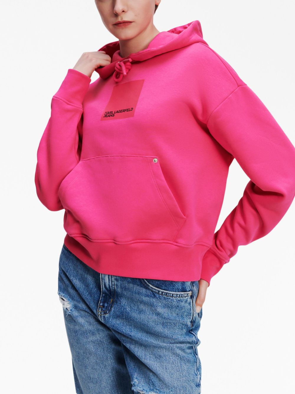 Karl Lagerfeld Jeans Hoodie met logopatch - Roze