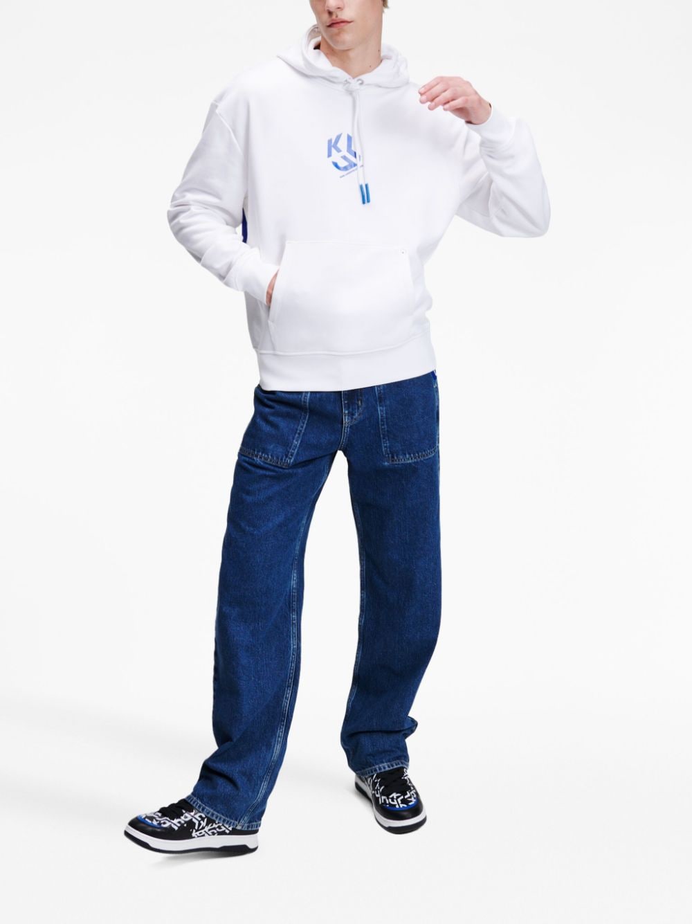 Karl Lagerfeld Jeans Hoodie met logoprint Wit