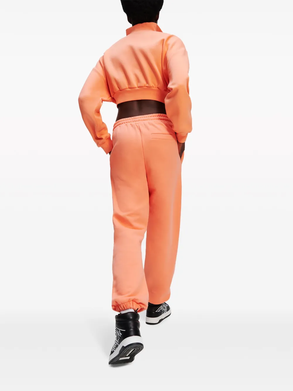 Karl Lagerfeld Jeans Logo-print Organic Cotton Track Pants In Orange