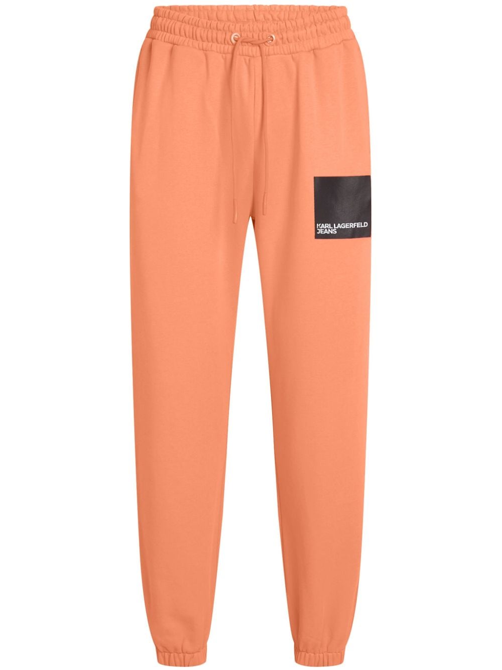 Karl Lagerfeld Jeans Logo-print Organic Cotton Track Pants In Orange