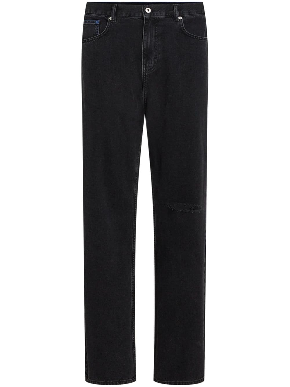 Karl Lagerfeld Jeans Logo-patch Straight-leg Jeans In Black