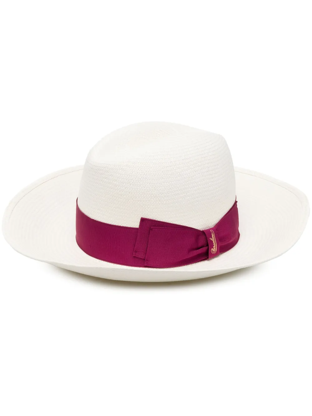 Borsalino Interwoven Side-bow Straw Fedora In Nude