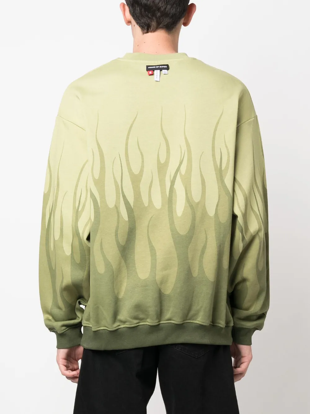 Vision Of Super Flame-printed Sweatshirt In Green