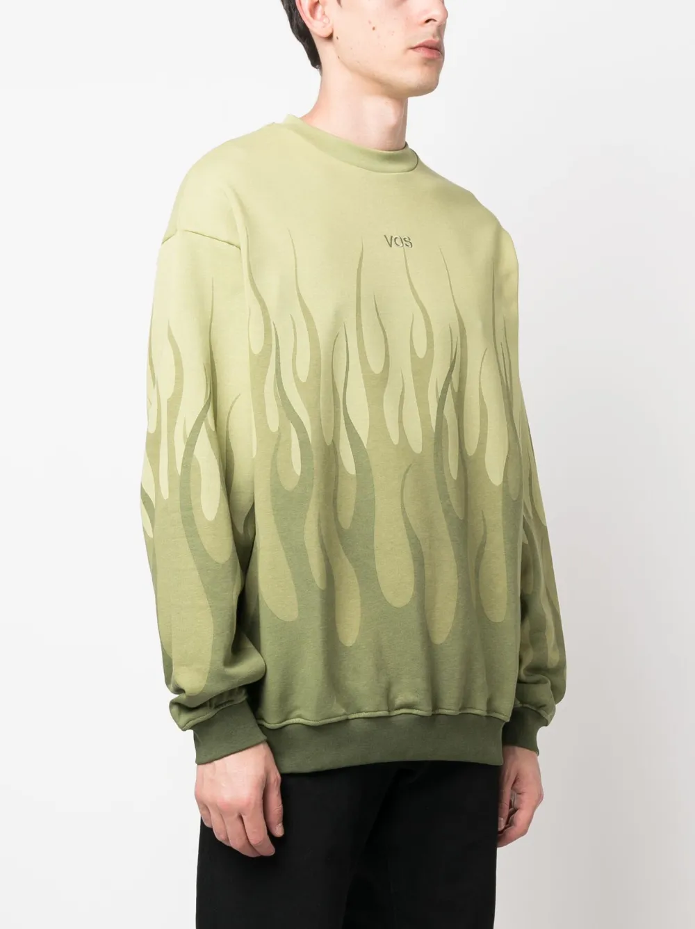 Vision Of Super Flame-printed Sweatshirt In Green