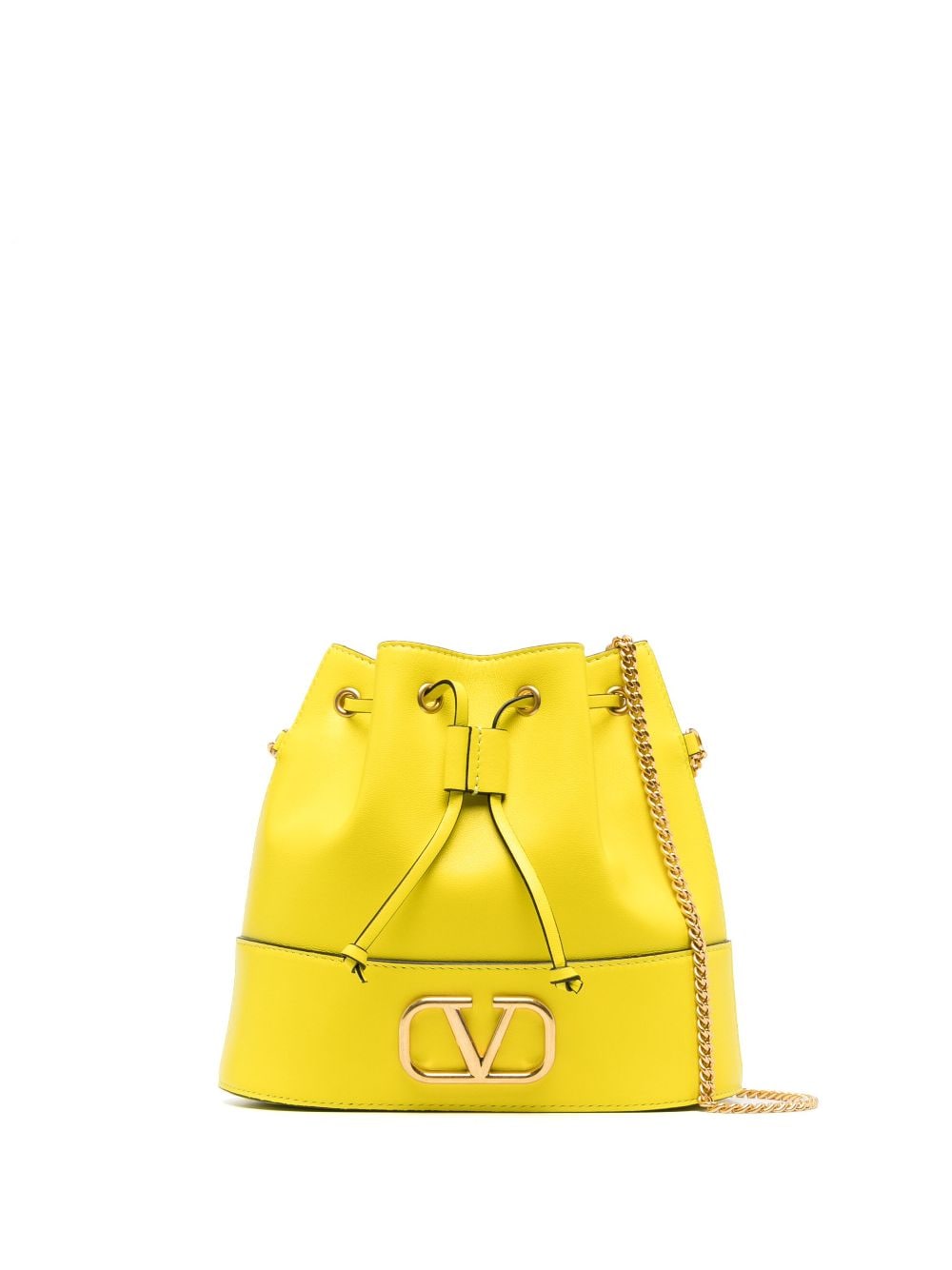 Valentino Garavani Small Vlogo Bucket Bag Green