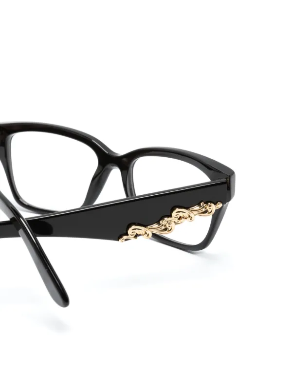 Dolce Gabbana Eyewear logo-plaque D-frame Glasses Black FARFETCH IN