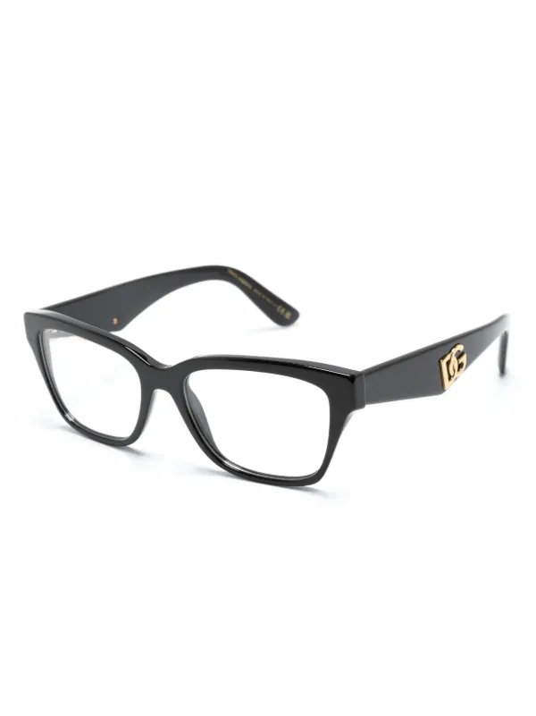 Dolce & Gabbana Eyewear logo-plaque D-frame Glasses | Black  display picture 3