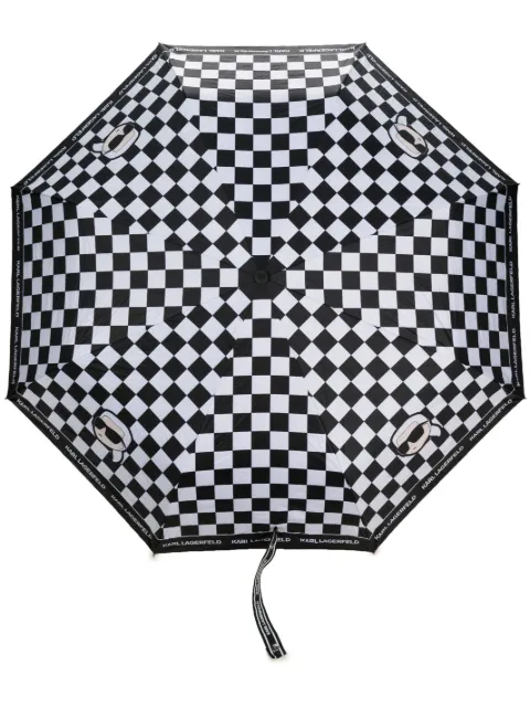 Karl Lagerfeld Ikonik-motif checked umbrella