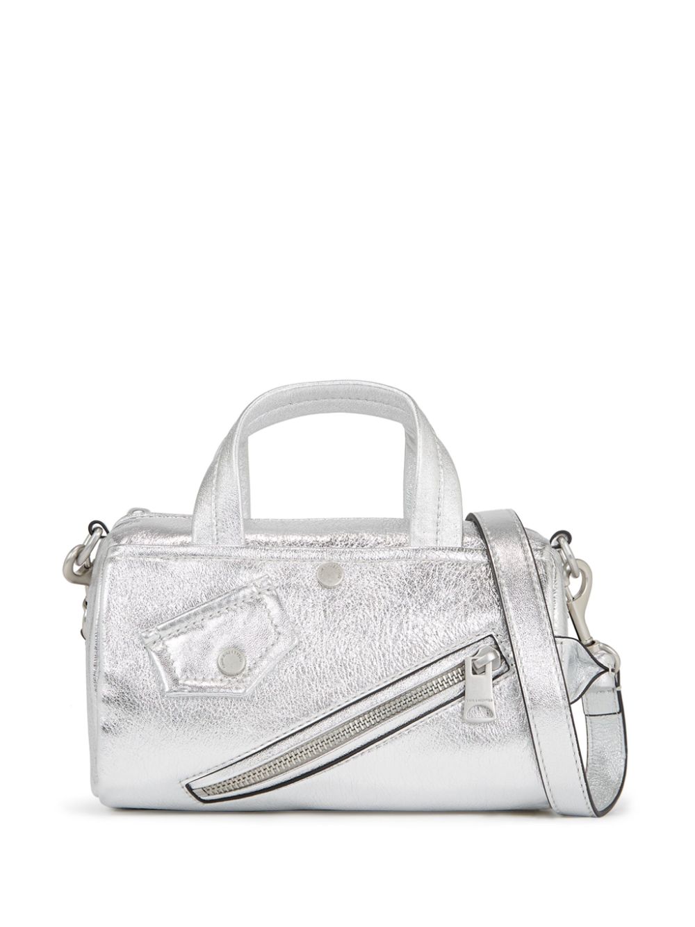 Karl Lagerfeld Metallic-effect Leather Bag In Silver