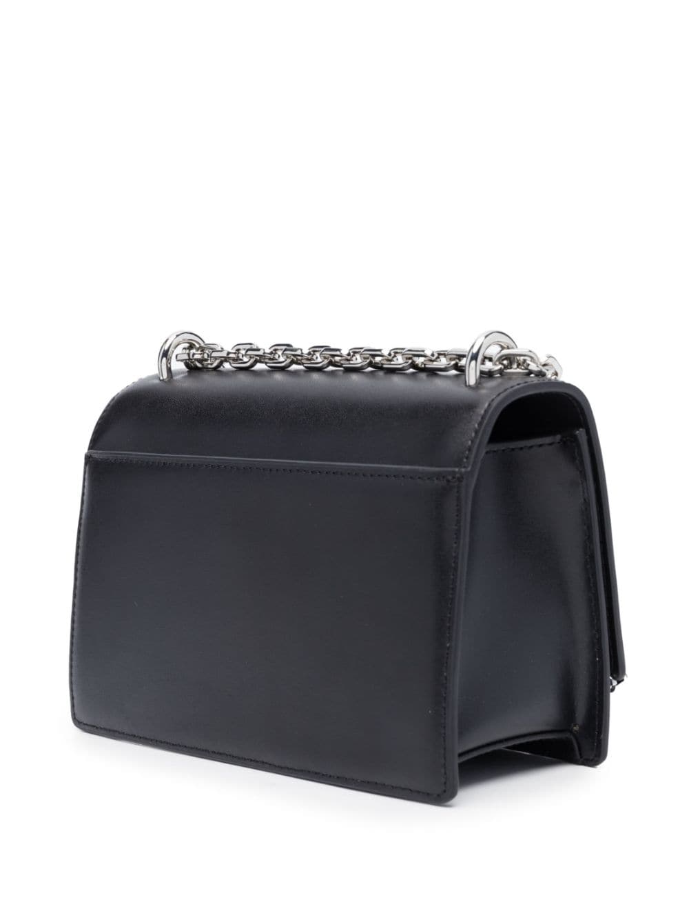 Shop Karl Lagerfeld K/signature Leather Shoulder Bag In Black
