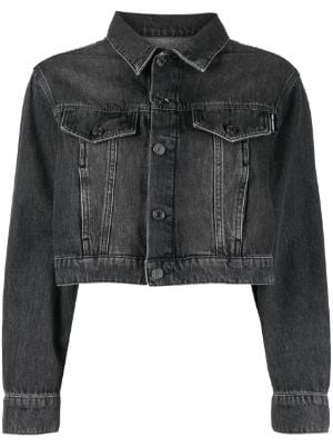 Karl Lagerfeld, KL Monogram Diamond Denim Jacket, Man, Black Denim, Size: Xs